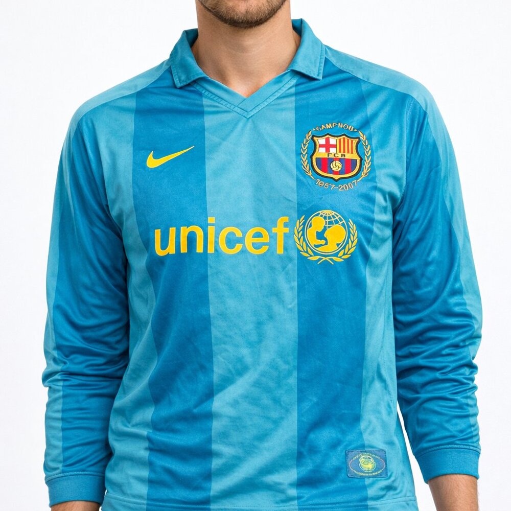 FC Barcelona 07/08 Away Jersey Long Sleeve Camp Nou Anniversary Large